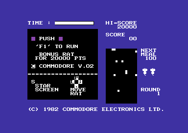 Radar Rat Race (Commodore 64) screenshot: Title screen