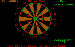 PC Darts (DOS) screenshot: The dart board