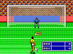 World Championship Soccer (SEGA Master System) screenshot: Penalty kick decision...