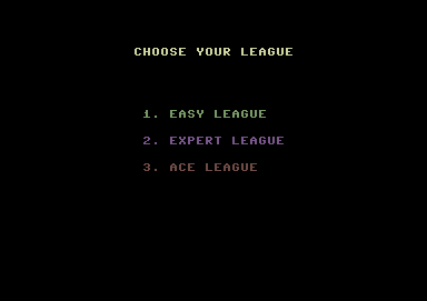 Hyperbowl (Commodore 64) screenshot: Select your league