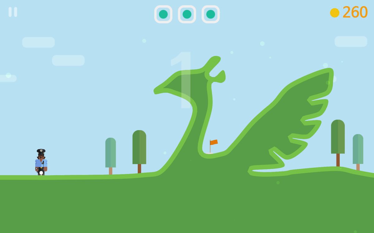 Lonely One: Hole-in-one (Android) screenshot: Playing with Kopps.