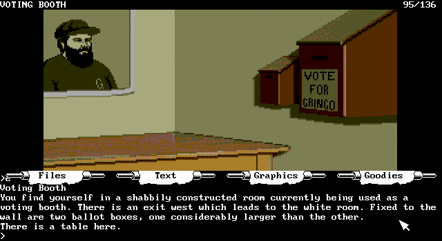 The Pawn (DOS) screenshot: Vote for Gringo!