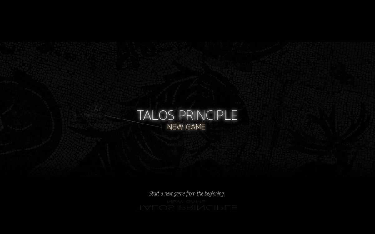 The Talos Principle (Windows) screenshot: Main menu