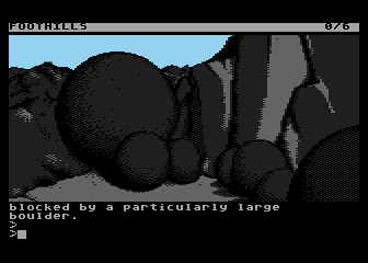 The Pawn (Atari 8-bit) screenshot: Large Boulders