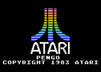 Pengo (Atari 5200) screenshot: Atari logo and game title