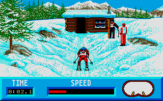 Winter Challenge: World Class Competition (Atari ST) screenshot: Downhill skiing start