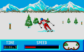 Winter Challenge: World Class Competition (Atari ST) screenshot: Downhill skiing