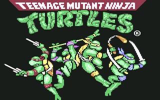 Teenage Mutant Ninja Turtles (Commodore 64) screenshot: Title screen (U. S. version)