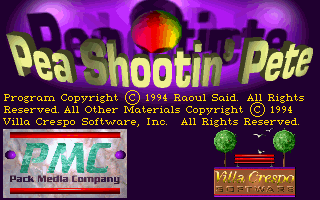 Pea Shootin' Pete (DOS) screenshot: the title