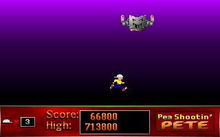 Pea Shootin' Pete (DOS) screenshot: Later level