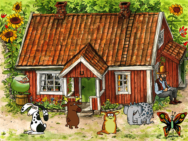 Pettson o Findus i trädgården (Windows) screenshot: Select the animal that will collect your tools.