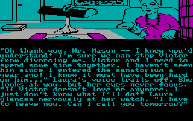 Perry Mason: The Case of the Mandarin Murder (DOS) screenshot: A client entered your office...