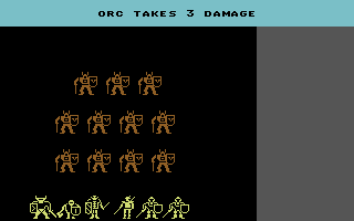 Phantasie (Commodore 64) screenshot: Fighting a band of orcs
