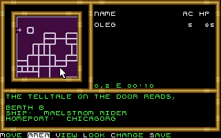 Buck Rogers: Matrix Cubed (DOS) screenshot: Area map