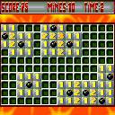 Bomb Squad (ExEn) screenshot: Game main board. Let's find the bombs. Do not push a bombed cell or you will explose with it.