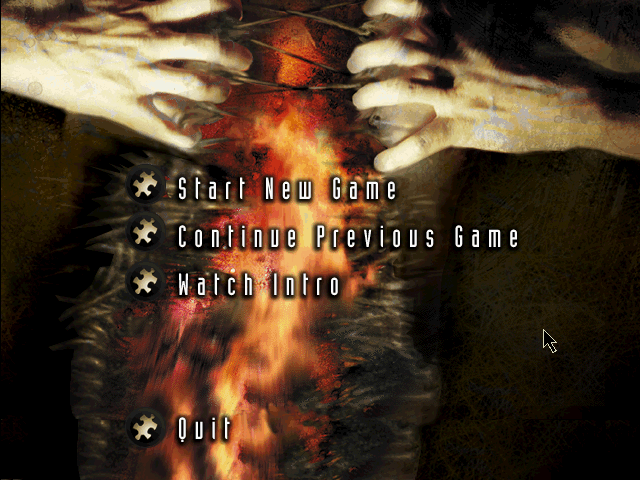 Phantasmagoria: A Puzzle of Flesh (DOS) screenshot: Main menu