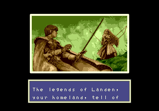Phantasy Star III: Generations of Doom (Genesis) screenshot: The war between Orakio and Laya...