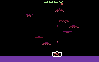 Phoenix (Atari 2600) screenshot: Use the shield to temporarily protect the Phoenix