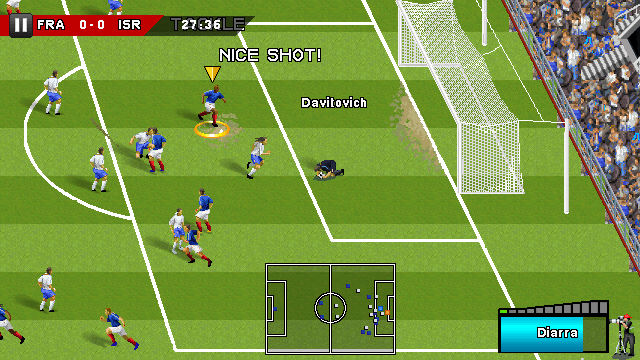 Real Soccer 2012 (J2ME) screenshot: The keeper pulls off a safe (640x360 version).
