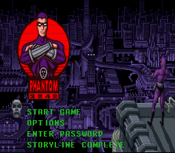 Phantom 2040 (SNES) screenshot: Title Screen