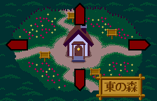 Dokodemo Hamster 3: O-Dekake Safuran (WonderSwan Color) screenshot: The map around your house
