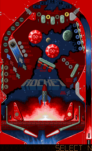 Pinball 2000 (DOS) screenshot: Rocket Table