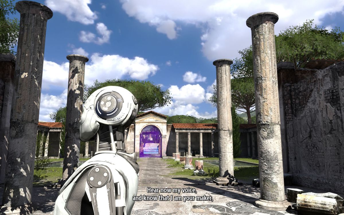 The Talos Principle (Windows) screenshot: The robot, the protagonist, in the introduction sequence