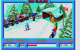 Winter Challenge: World Class Competition (Atari ST) screenshot: Slalom
