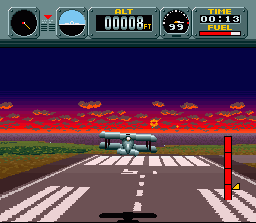 Pilotwings (SNES) screenshot: Light Plane part 1: Taking off