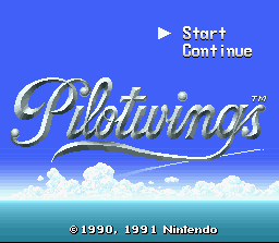 Pilotwings (SNES) screenshot: Title Screen (normal mode)