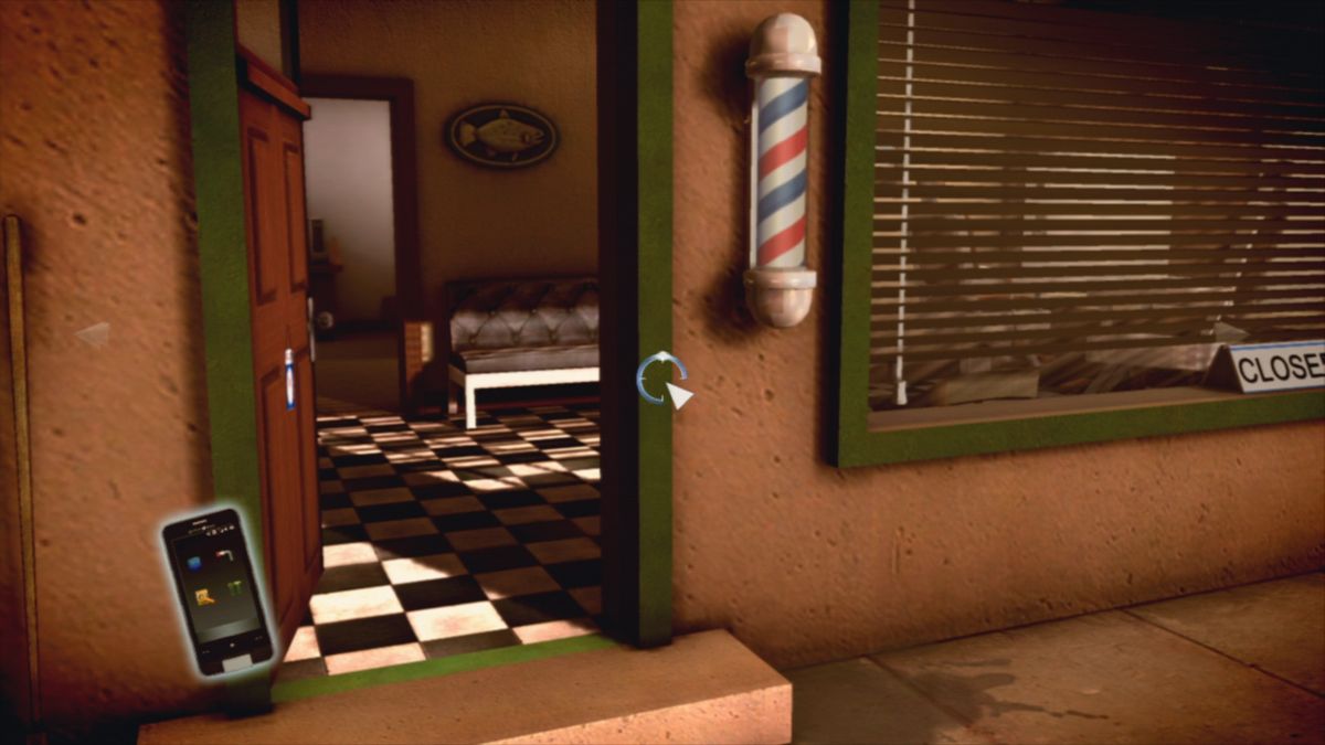 CSI: Crime Scene Investigation - Fatal Conspiracy (PlayStation 3) screenshot: The barber is closed