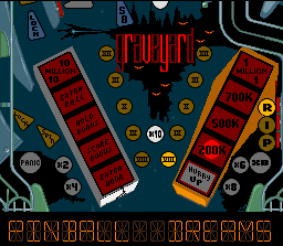 Pinball Dreams (SNES) screenshot: Nightmare board overview.