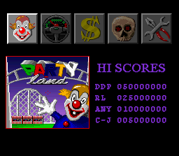 Pinball Fantasies (SNES) screenshot: Main menu / board selection.