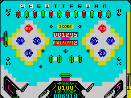 Pinball Wizard (ZX Spectrum) screenshot: Ball kicked by flipper