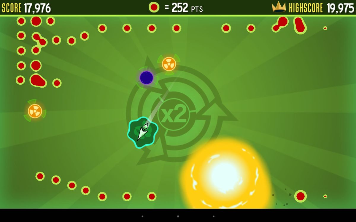 Tilt to Live 2: Redonkulous (Android) screenshot: This green shield absorbs enemies.