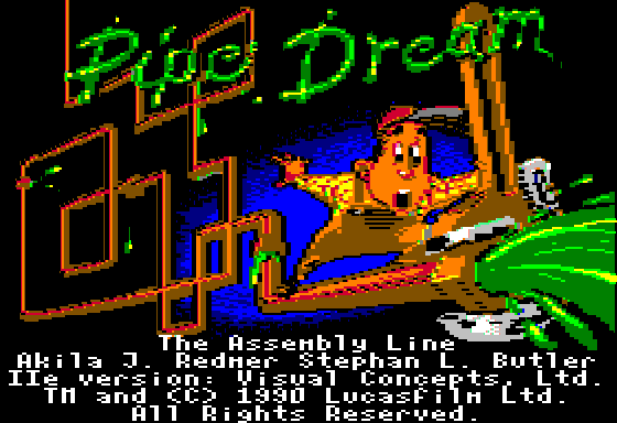 Pipe Dream (Apple II) screenshot: Title screen