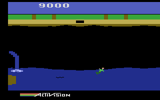 Pitfall II: Lost Caverns (Atari 2600) screenshot: Watch out for electric eels in the water