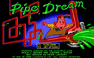 Pipe Dream (DOS) screenshot: Opening Screen by LucasFilm Games calls this Pipe Dream
