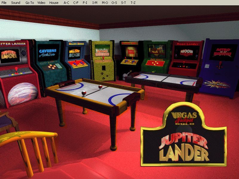 Vegas Jackpot Gold (Windows) screenshot: The games arcade. Each of these virtual machines is a mini-game