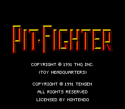 Pit-Fighter (SNES) screenshot: Title screen.