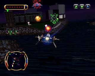 Invasion from Beyond (PlayStation) screenshot: Shipyard Level - Firing missiles