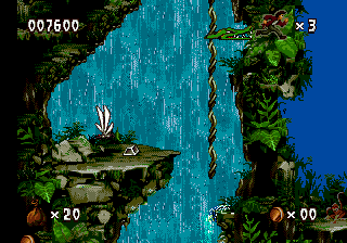 Pitfall: The Mayan Adventure (Genesis) screenshot: Killed by a white flying creature