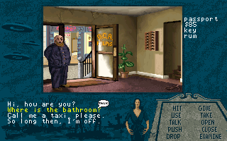 Plan 9 From Outer Space (DOS) screenshot: A foyer.