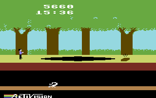 Pitfall! (Commodore 64) screenshot: Ah, there is some treasure here!