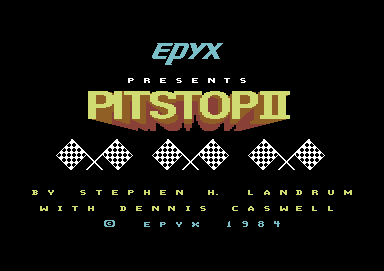 Pitstop II (Commodore 64) screenshot: Title screen