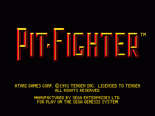 Pit-Fighter (Genesis) screenshot: Title screen