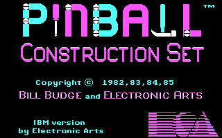 Pinball Construction Set (PC Booter) screenshot: Title Screen (CGA)