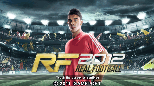 Real Soccer 2012 (J2ME) screenshot: Title screen (640x360 version)