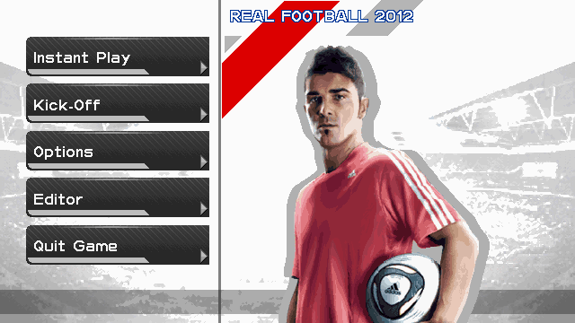 Real Soccer 2012 (J2ME) screenshot: Main menu (640x360 version)