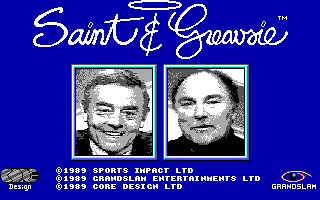 Saint & Greavsie (DOS) screenshot: Title Screen (EGA).